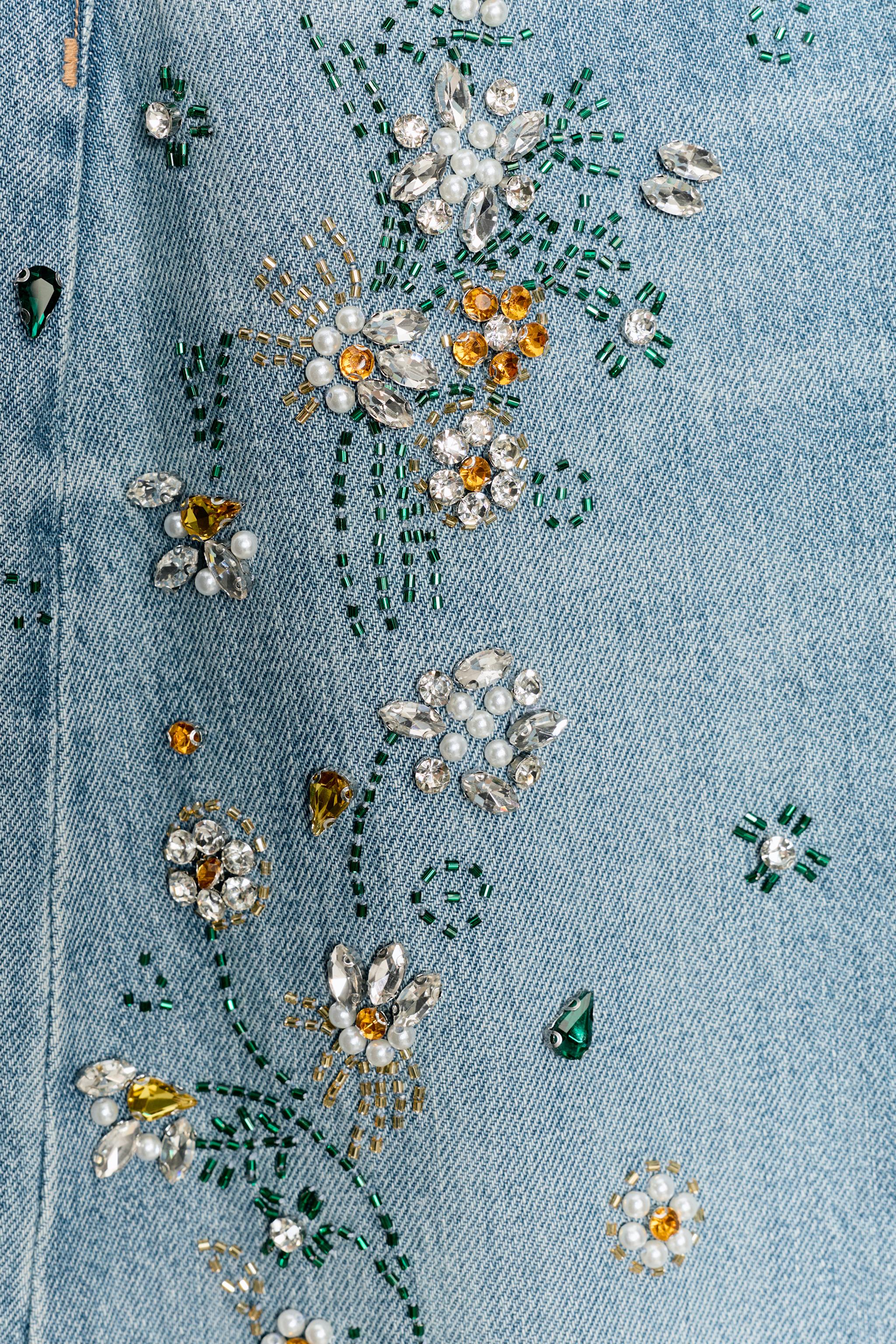 TRF HIGH-WAIST EMBROIDERED BARREL JEANS